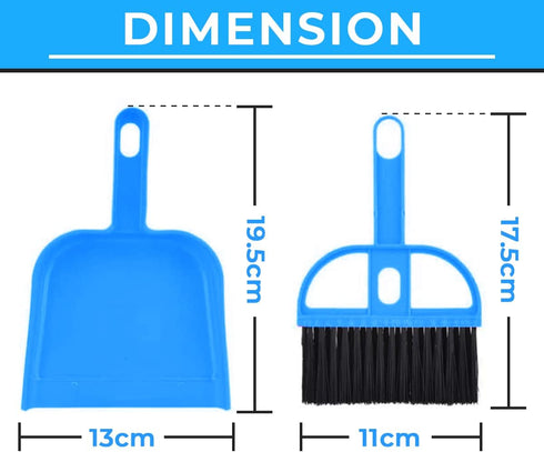Mini Broom and Dustpan Set - Compact Cleaning Kit for Home, Car, Camping, Small Spaces, Pet Cleanup, Durable Mini Broom