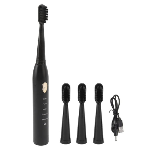 Nachukan Rechargeable Electric Toothbrush with 4 Soft Bristle Brush Heads for Adults, Whitening