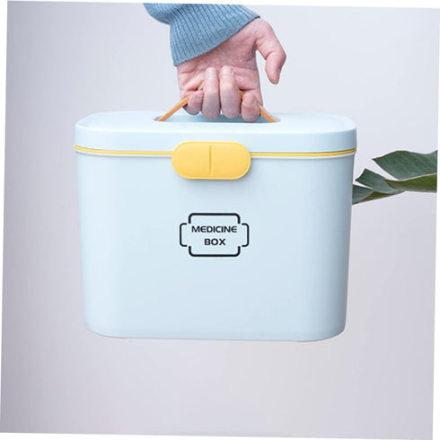 Multi-Functional First Aid Box with Emergency Handle Home Medicine Storage Organizer Compact Medicine Container