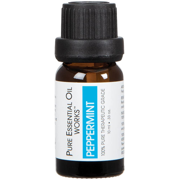 Pure Essential Oil Works Peppermint Oil, 100% Pure, Natural, Paraben-Free and Therapeutic Grade with Euro-Style Dropper,