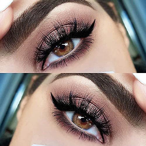 Veleasha False Eyelashes, Long Faux Mink Lashes, Fluffy Handmade Fake Eyelashes, 7 Pairs Pack Luxury Cat Eye