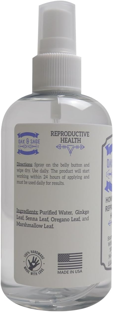 OAK & SAGE 8oz 100% Homeopathic Reproductive Health - Unscented - - Herbs, No Alcohol, No Chemicals
