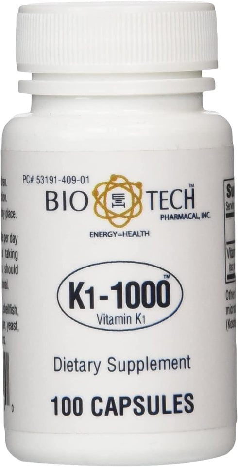 Bio-Tech K1-1000 (Vitamin K-1), 100 Capsules