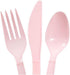 Baby Blue & Light Pink Heavy Duty Plastic Cutlery Sets - 16 Spoons, 16 Forks, 16 Knives - 2 Packs of 48 Total