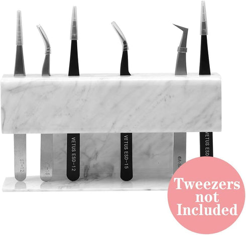 Lash Extension Supplies GEMERRY Tweezer Holder Stand Acrylic Display Storage for 8 Pcs Tweezers Accessories (Marbling)