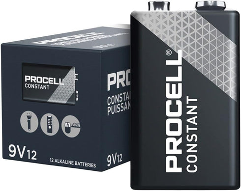 PROCELL 12 Alkaline Batteries, 9V, 12/Box