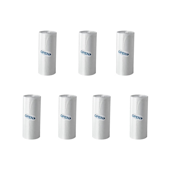SUBEKYU Mini Trash Bags, 105 Count / 7 Rolls White Trash Bags for Mini Desktop Wastebasket of Various Sizes