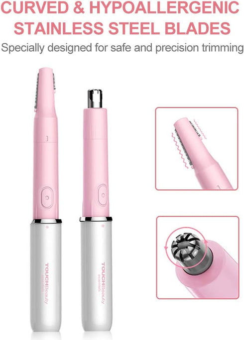 TOUCHBeauty Hair Trimmer for Face, Eyebrow, Nose, Ear, Body Hair Trimming, Battery Powered TB-1458