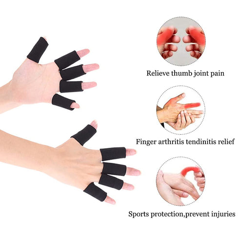 Finger Arthritis Sleeves (30Pcs), Elastic Thumb Splint Brace Support for Joint Pain Relief, Breathable Finger Tape