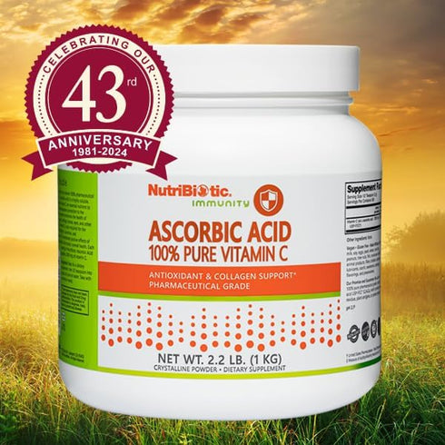 NutriBiotic Ascorbic Acid Vitamin C Powder, 2.2 Lb | 2000 Mg Per Serving | Vegan, Gluten & GMO Free