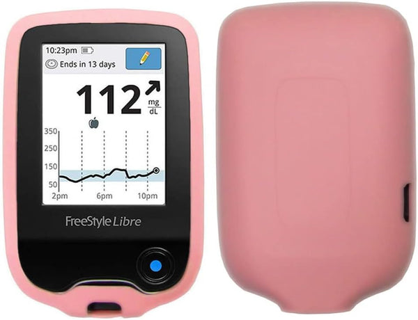 Premium Silicone Soft Case for Freestyle Libre 3/ Freestyle Libre 2 (Continuous Glucose Monitor) (Pink)