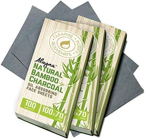 Oil Blotting Sheets for Face - Natural Bamboo Charcoal Blotting Paper for Oily Skin, 3 Pack