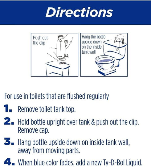 Ty-D-BOL Toilet Bowl Cleaning and Spot Remover, Environmentally Friendly Formula, QR Code (1 Count)