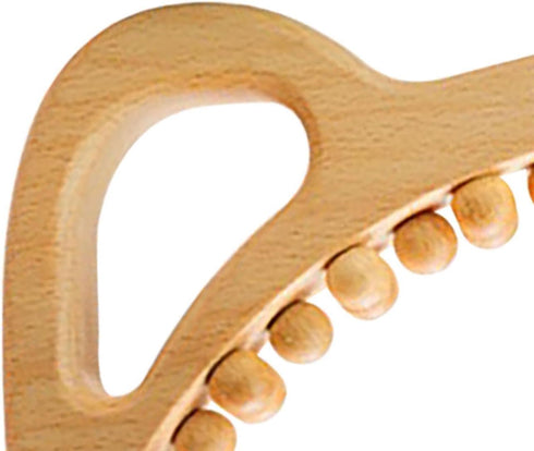 pistro 29 Wooden Massage Tool Body Massager, Handheld Professional Manual Beads Guasha Stick for Abdomen, Shoulder