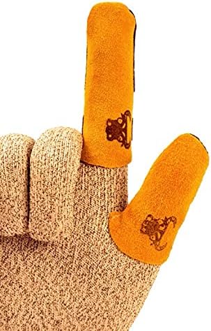 G & F Products 8128XL Cowhide Leather Guard, Finger Protection, X-Large, Tan