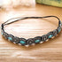 Teenitor 5pcs Rhinestone Beaded Hairbands for Women, Handmade Crystal Beaded Elastic Head Bands, 20-26.8"(51-68cm)