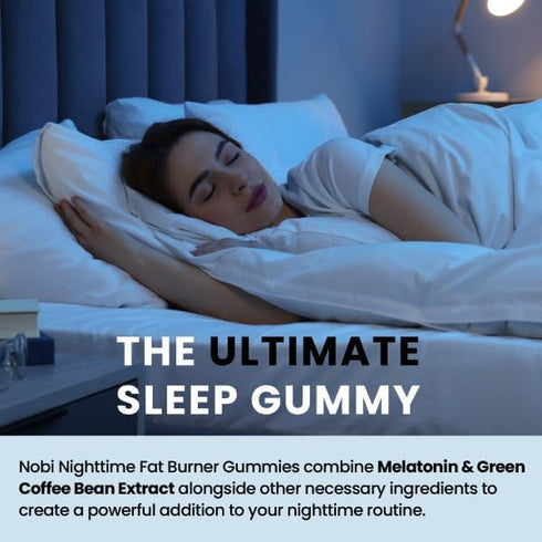 Night Time Fat Burner Gummies, Sleep Support & Weight Loss Supplement, 60ct for Men & Women