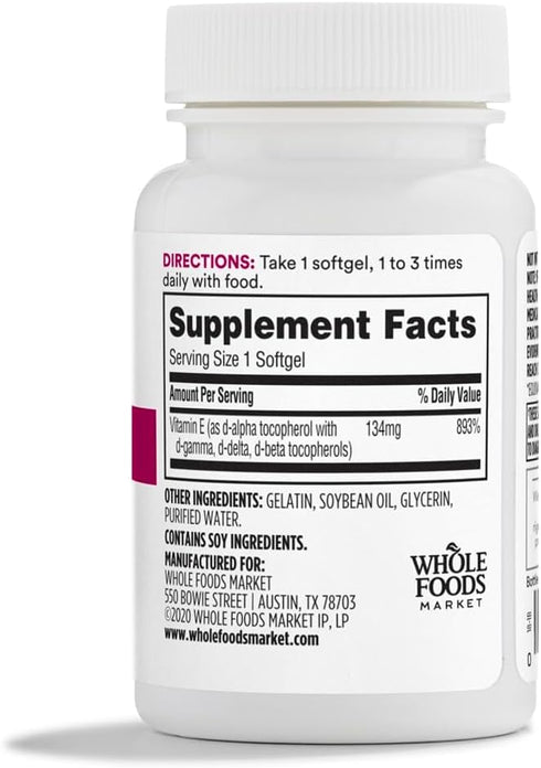 365 by WFM, Vitamin E 200 Iu W Mixed Tocopherols, 120 Softgels