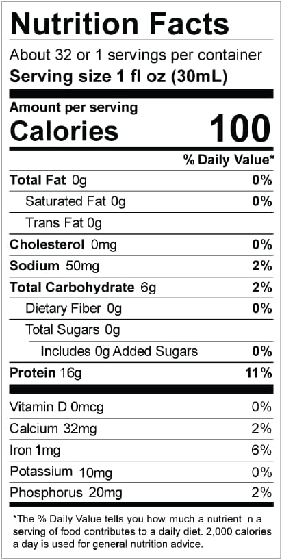 LiquaCel Concentrated Liquid Protein, Sugar-Free Unflavored Flavor, 32oz Bottle
