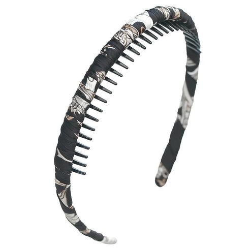 LOVEF 5 Pieces Fashion Headband for Women & Girls with Resin Plastic Teeth Comb Hair Hoop