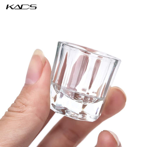 KADS Glass Bowl, 3.9 oz, Crystal Clear, Acrylic Nail Art Mixing Bowl with Lid, Dishwasher Safe