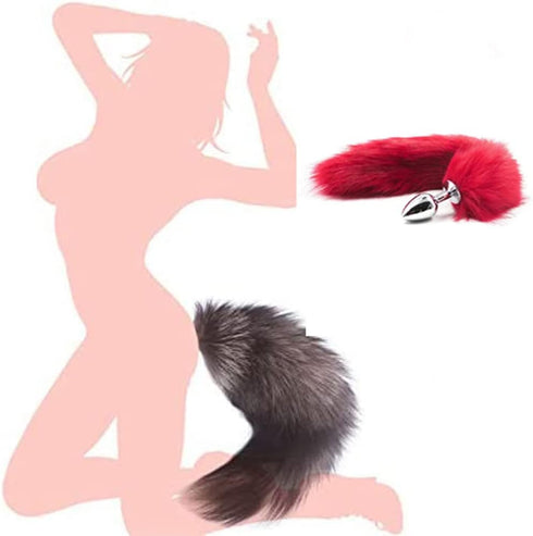 Ooiixx Sexy Fox Tail Cosplay Anal Plug Anal Butt Plug Adult Sex Toys for Women Men Couple Stainless Steel Anal Plug