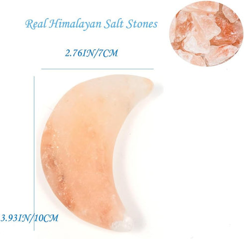 QYLHH Set Moon Shape Himalayan Salt Massage Stones Hot Massage Cold Massage Stones Warm Rocks Kit for Facial SPA