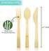 Bamboo Utensils - Natural Disposable Wooden Cutlery for Parties, Camping, Weddings, Birthdays - 24 Pieces