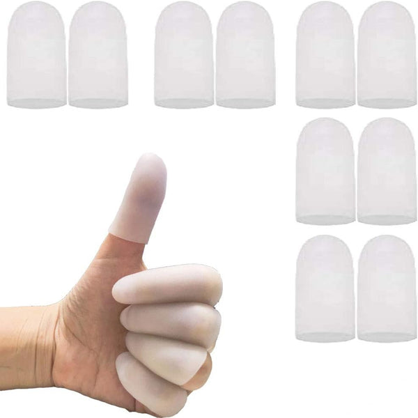 Gel Finger Protectors - Silicone Fingertips Caps for Finger Pain Relief, Trigger Finger, Arthritis (Medium)