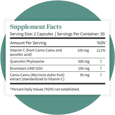 Pattern Wellness Quercetin Supplement - 60 Non-GMO Capsules - Immune Function & Cellular Health Support, Cardiovascular