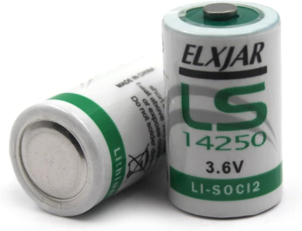 (2-Pack) 3.6V 1/2AA LS14250 Lithium for SAFT Water Meter, Electricity Meter, Gas