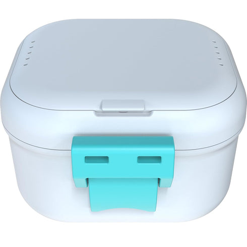 ARGOMAX Leak Proof Denture Bath Cup, Portable Soaking Box with Strainer, Upgraded Version for Dentures and Braces