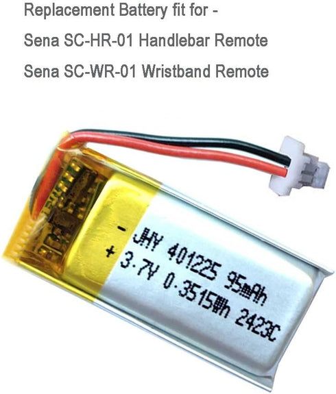 95mAh Battery Replacement for Sena Handlebar Remote SC-HR-01, Wristband Remote SC-WR-01, Sena Grip Remote Control Battery Upgraded Original Battery Pack from 80mAh to 95mAh