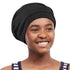 Kids Beanie Sleep Hats, Adjustable Black Bonnet for Night Sleeping Skull Cap to Keep Hair Smooth