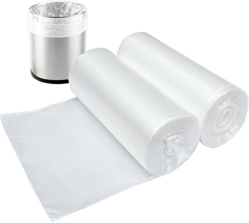 WADNGXM 3 Gallon Small Clear Bathroom Trash Bags, Office Wastebasket Liners Garbage Bags