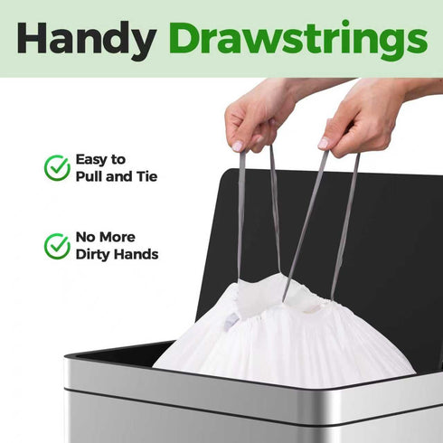 Joylake 4 100 Count 4-5 4-5 Gallon Drawstring Heavy Duty Trash Bags for Gallon Wastebasket & Mesh Trash Can & Fit All
