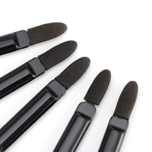 Professional Double Head Eyeshadow Brushes, 50 Pcs Disposable Dual Sides Sponge Makeup Applicator, Black