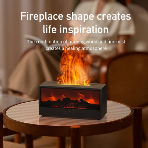 LUCOJET 150ML 7 Essential Oil Diffuser, Flame Fireplace Aromatherapy Diffuser, Ultrasonic Cool Mist Humidifier