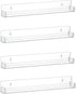 Nail Polish Rack Wall Mounted Shelf, 4 Pack Clear Acrylic Holder Organizer with Removable Anti-slip Inserts, 4 Tiers