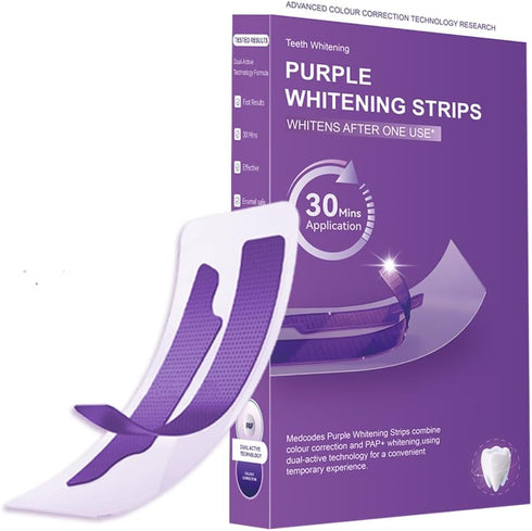 THTXZFT Purple Whitening Strips,28 Patch Teeth Whitening Strips,Instant Brightening Appearance,Purple Teeth Whitening Strips,Non-Peroxide