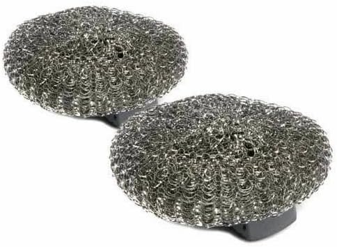 3 Packs of 2 Dishmatic Steel Scourer Refill Heads for Cleaning BBQ's, Hot Plates, Steel Pots & Pans (6 Total)