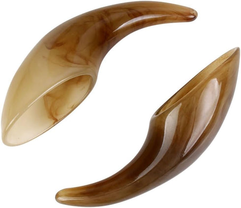 Healifty Large Ox Horn Scrapping Tube Body Massager for Neck Back Shoulder Relief Traditional Chinese Acupoint Pressure