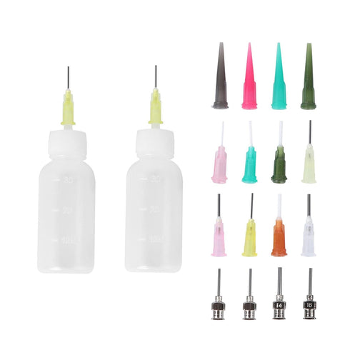 Supvox Tattoo Applicator Bottle with Needle Tip Glue, Temporary Henna Tattoo Kit Drawing Labels, 18pcs