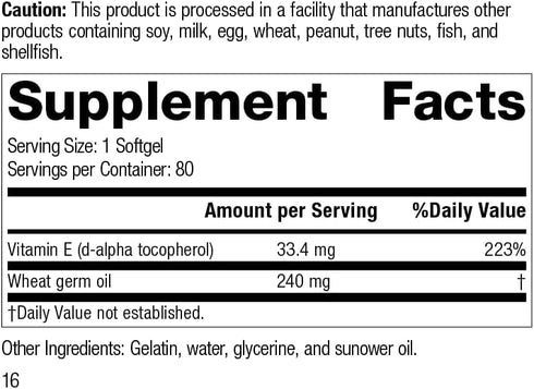 Standard Process Wheat Germ Oil Fortified - Whole Food Exercise, Antioxidant and Immune Support with Vitamin E and Wheat Germ Oil - 80 Softgels