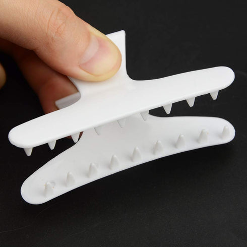XINGYHENG 24Pcs Large Black and White Butterfly Hair Clamps Plastic Clip Hairdressing Tray Hair Positioning