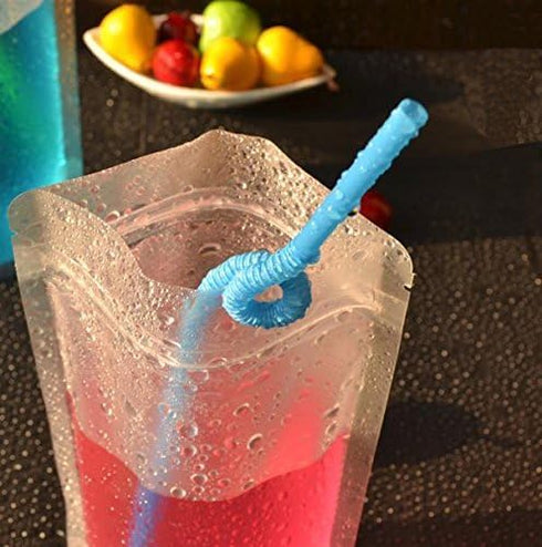 SumDirect 50Pcs 5x8 inches Matte Frosted Zipper Resealable Stand Up Drink Bags, Snack Food Packing