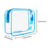 Lermende 2pcs Clear Toiletry Bag, TSA Approved Travel Bag, Quart Sized Makeup Cosmetic Bag for Women Men (Blue)