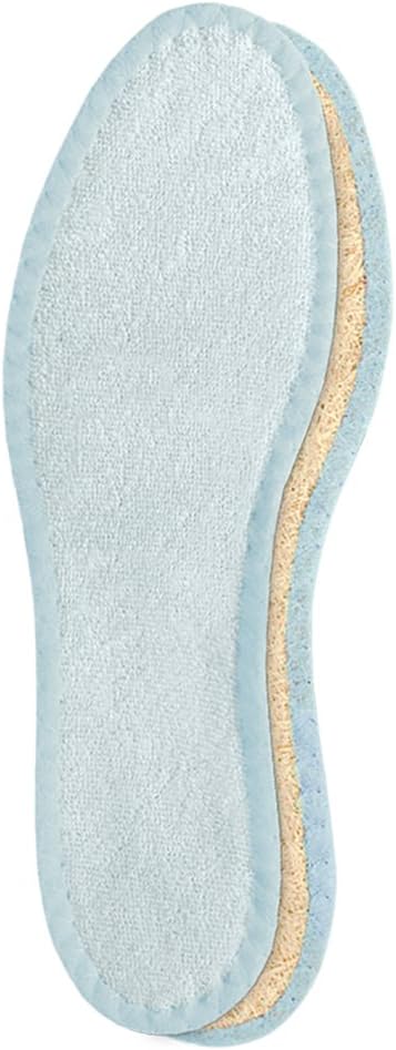 pedag Deo Fresh Natural Terry Cloth & Sisal Insoles, US W6 / EU 36, Pale Blue, 1 Pair, Handmade in Germany