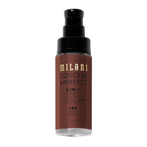 Milani Conceal + Perfect 2-in-1 Foundation + Concealer, Waterproof and Sweatproof, Under Eye Corrector - Cocoa