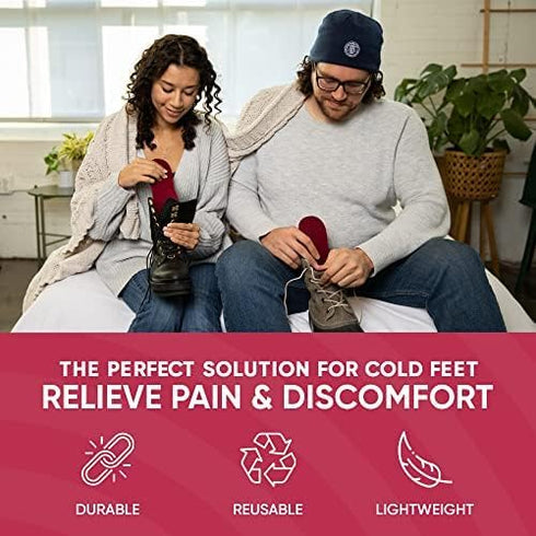 Snook Ease Heated Insoles Shoe Warmer Inserts - Foot & Toe Warmers for Winter, Microwavable Insoles for Men, Reheatable
